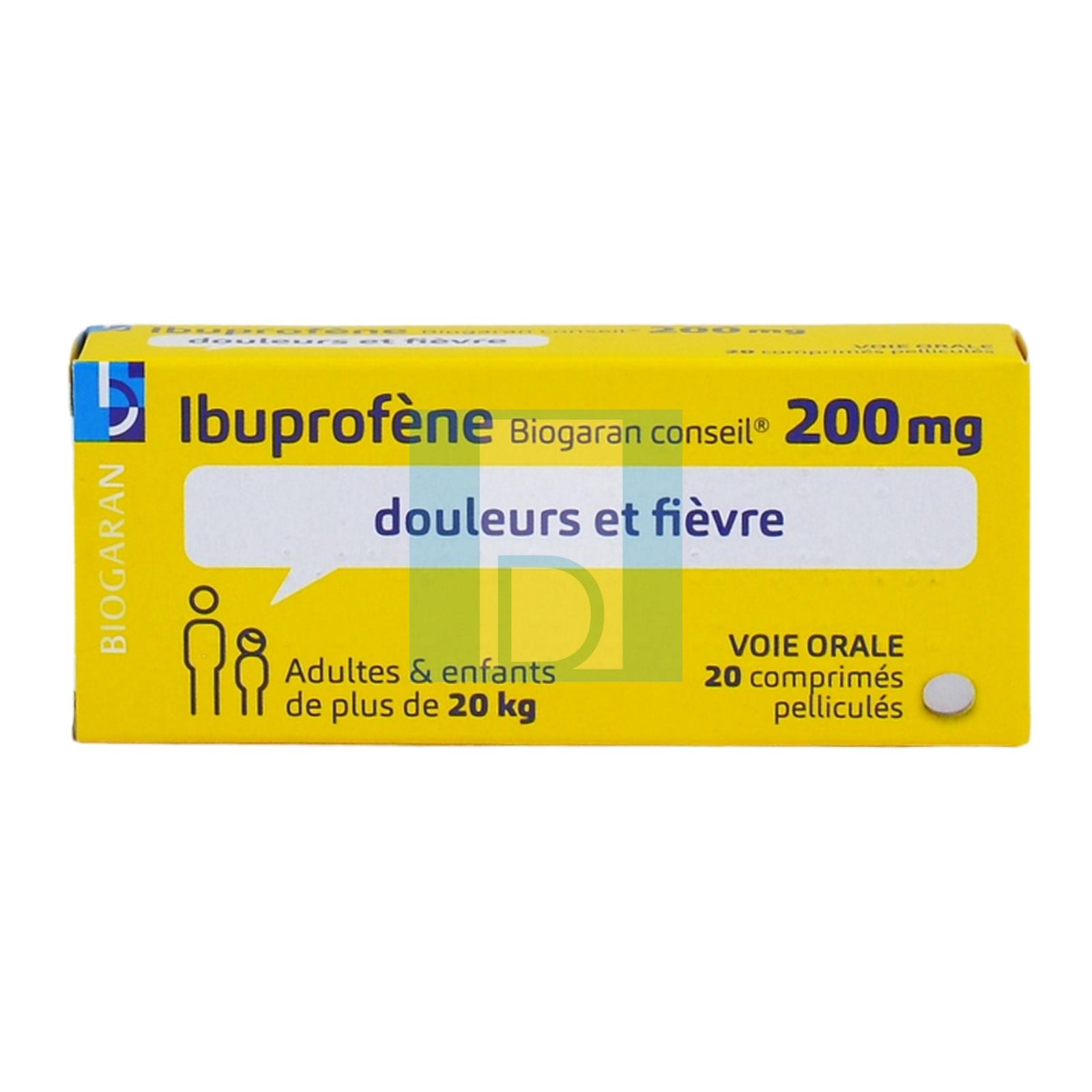 IBUPROFENE BIOGARAN 200 mg 20 comprimés pelliculés Voie Orale   image 2